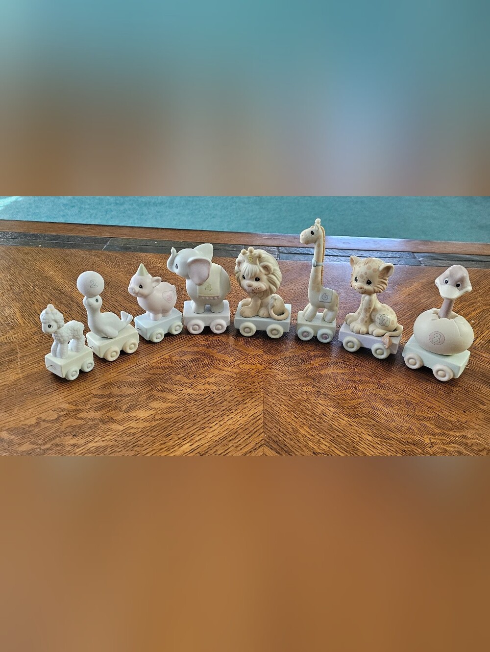 Precious Moments Birthday Pastel Animal Pull-Along Train -